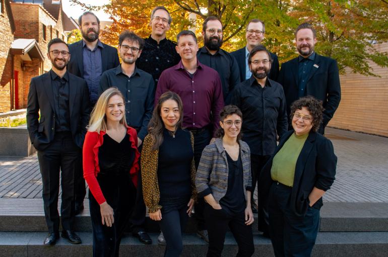 Grossman Ensemble gathered on steps
