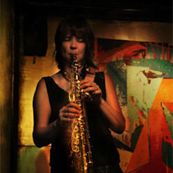 Ingrid Laubrock playing saxophone